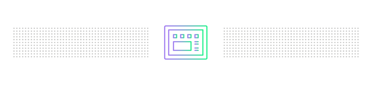 Banner graphic of a purple and green HMI symbol. 