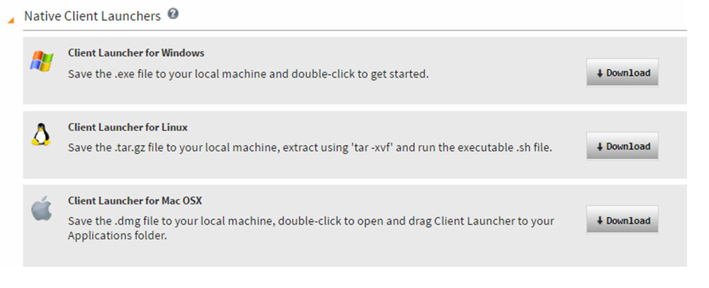 Native Client Launchers