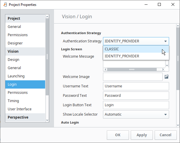 Vision Project Properties