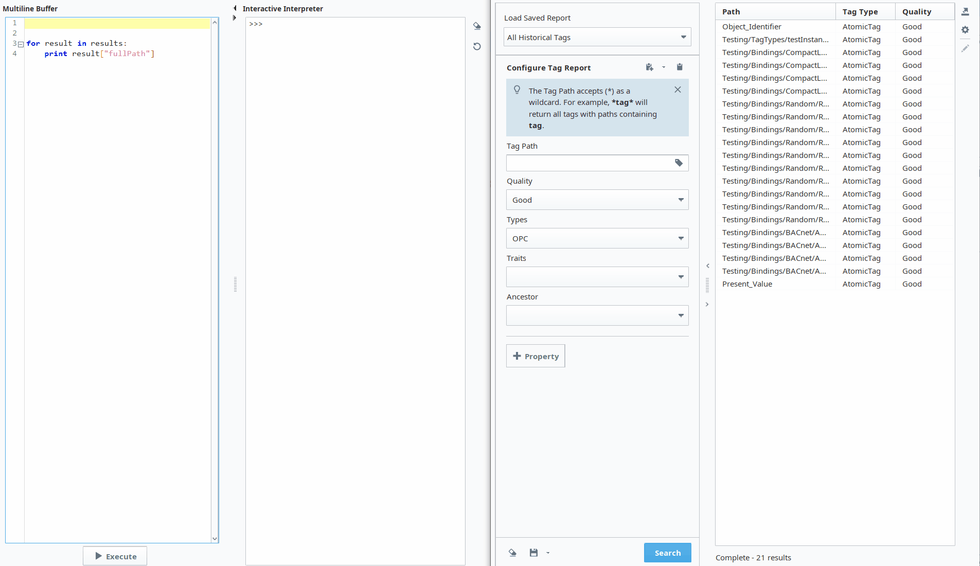 Converting a search query from the Tag Report Tool into a runnable Python script